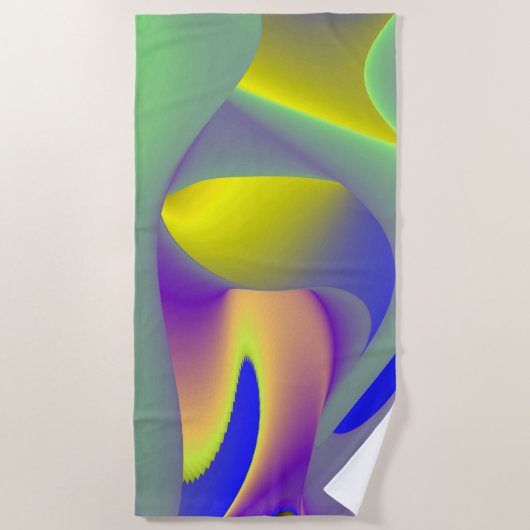 夏の魔法、抽象芸術3Dアート ビーチタオル (正面)