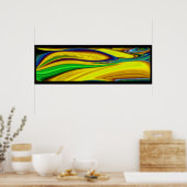 夏の魔法、抽象芸術3Dアート ポスター (キッチン)