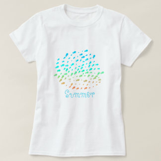 夏の魚のイラストTシャツコレクション Tシャツ
