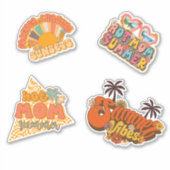 夏の鮮やかおもしろいシール集 – 4セット シール (正面)