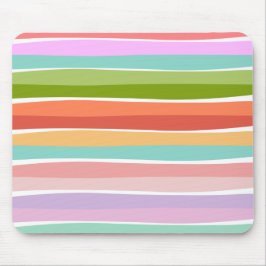夏の鮮やかストライプ子供 マウスパッド