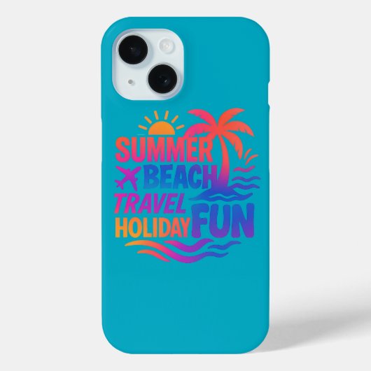 夏の鮮やかタイポグラフィコラージュとグラフィックファス Case-Mate iPhoneケース (裏面)