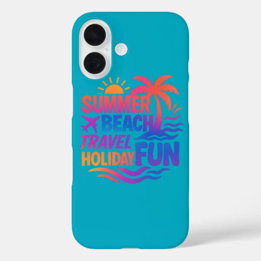 夏の鮮やかタイポグラフィコラージュとグラフィックファス Case-Mate iPhoneケース (裏面)