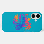 夏の鮮やかタイポグラフィコラージュとグラフィックファス Case-Mate iPhoneケース (裏面 (横))