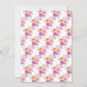 夏の鮮やかフローラ花ブライダルシャワー 招待状 (裏面)