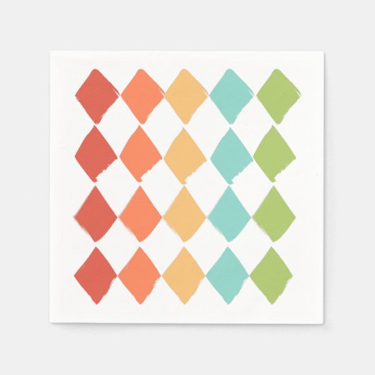 夏の鮮やか色 スタンダードカクテルナプキン (正面)