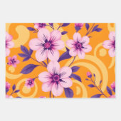 夏の鮮やか花模様 – ドーパミンスタイル ラッピングペーパーシート (正面2)