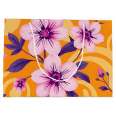 夏の鮮やか花模様 – ドーパミンスタイル ラージペーパーバッグ (裏面)