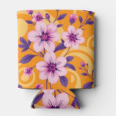 夏の鮮やか花模様 – ドーパミンスタイル 缶クーラー (裏面)