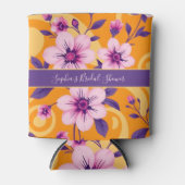 夏の鮮やか花模様 – ドーパミンスタイル 缶クーラー (正面)