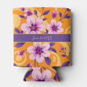 夏の鮮やか花模様 – ドーパミンスタイル 缶クーラー (裏面)