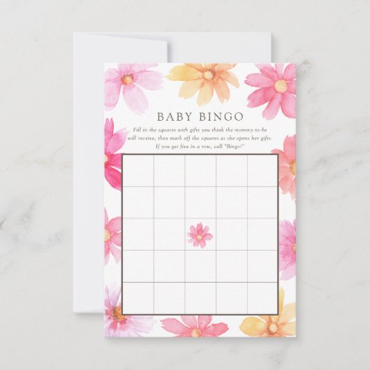 夏の鮮やか野草ベビービンゴゲームカード サンキューカード (正面)