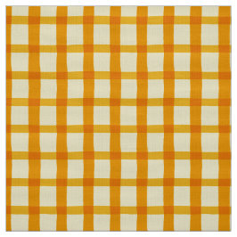 夏の黄橙色のギンガム ファブリック