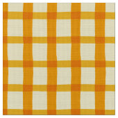 夏の黄橙色のギンガム ファブリック (クローズアップ)