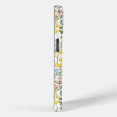 夏の黄色い桃の野花モノグラムイニシャル Case-Mate iPhoneケース (裏面 / 右)