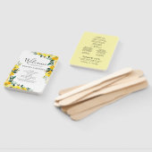 夏の黄色い花の結婚式プログラム ハンドファン (組立なし)
