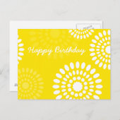 夏の黄色い花の誕生日ポストカード ポストカード (正面/裏面)
