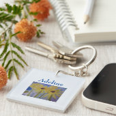 夏の黄色のひまわりパーソナライズされた キーホルダー (正面右)