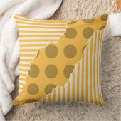 夏の黄色の幾何学的な層ストライプ付きとドット クッション (ブランケット)