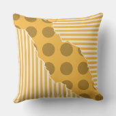夏の黄色の幾何学的な層ストライプ付きとドット クッション (裏面)