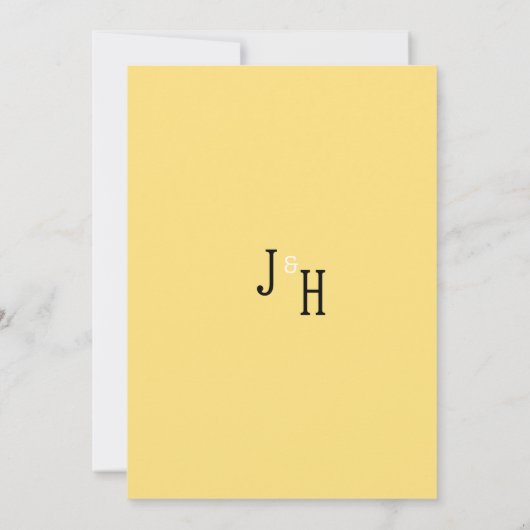 夏の黄色の濃い灰色のデイジーフローラ日付を保存 招待状 (裏面)