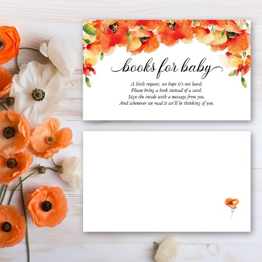夏の黄金のポピーの本で赤ちゃんシャワー エンクロージャーカード