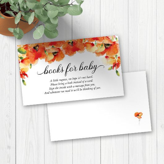 夏の黄金のポピーの本で赤ちゃんシャワー エンクロージャーカード