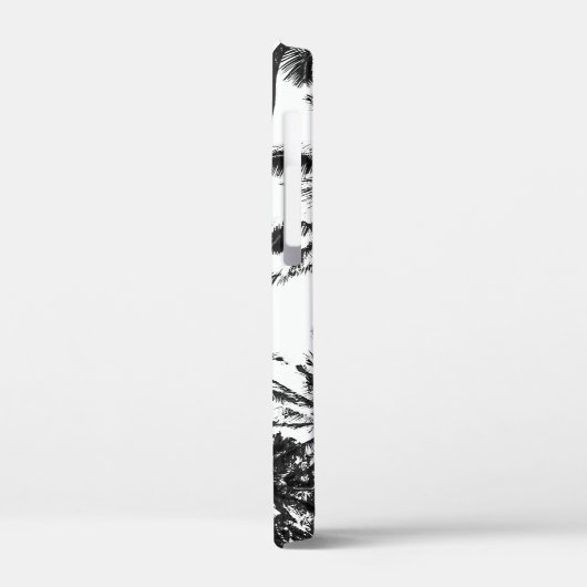 夏の黒と白の熱帯ヤシの木の楽園 Case-Mate iPhoneケース (裏面 / 左)