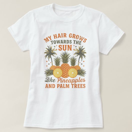 夏の黒髪鑑賞トロピカル オリジナルTシャツ Tシャツ (デザイン正面)