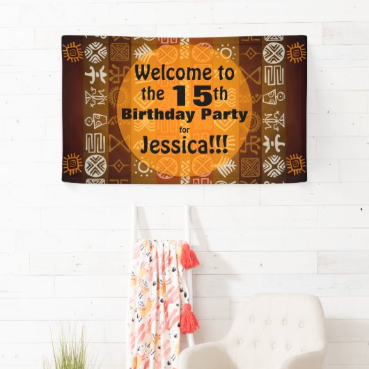 夏の15th誕生日パーティバパーソナライズされたナー 横断幕 (インサイチュ)