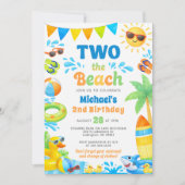 夏の2歳の誕生日招待状 - Two the Beach 招待状 (正面)