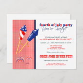 夏の4th of Julyパーティー/バーベキュー招待状 :: 2a 招待状 (正面/裏面)