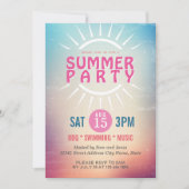 夏の / ビーチ / プール / サマウェディング パーティー 招待状 (正面)