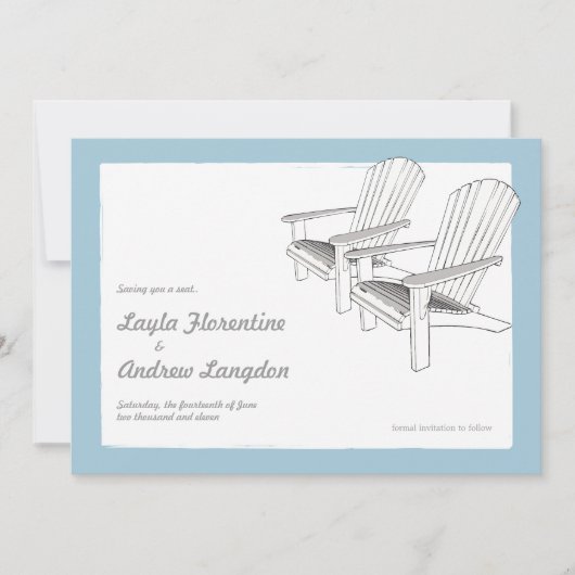 夏のAdirondacksの保存日付の招待状 セーブザデート (正面)