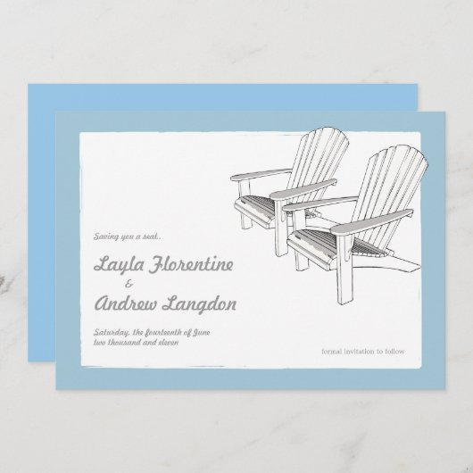 夏のAdirondacksの保存日付の招待状 セーブザデート (正面/裏面)