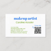 夏のAzureブルーライムグリーンストライプアートパターン 名刺 (裏面)