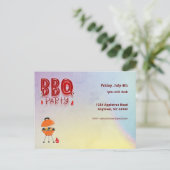 夏のBBQカスタマイズ可能招待状 ポストカード (スタンド正面)