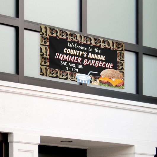 夏のBBQクックアウト 横断幕 (ビルの外側)