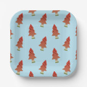 夏のBBQクリスマスジュアルスイカのツリーブルー ペーパープレート (正面)