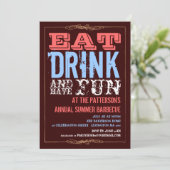 夏のBBQパーティーで食事を楽しみましょう 招待状 (スタンド正面)