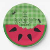 夏のBBQピクニック企業のパーティーのカスタマイズ ペーパープレート (正面)