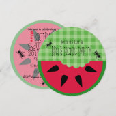 夏のBBQピクニック誕生日パーティーのカスタマイズ 招待状 (正面/裏面)