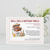 夏のBBQ誕生日パーティー ビールと一緒に庭で 招待状 (スタンド正面)
