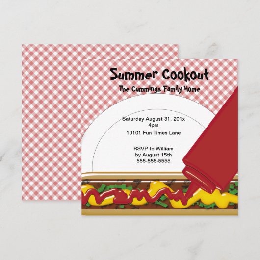 夏のCookoutの招待状 招待状 (正面/裏面)
