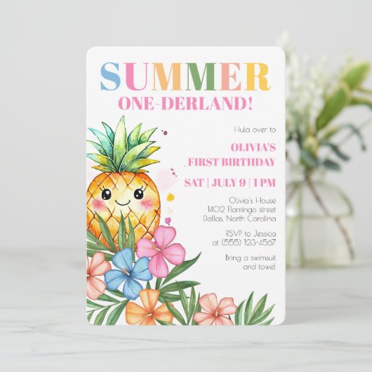 夏のOnederlandフルーツガールズ1st誕生日パーティー 招待状 (スタンド正面)