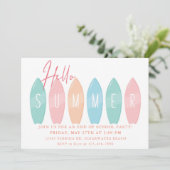 夏のParty 学校の年終いのパーティー お祝い 招待状 (スタンド正面)