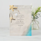 夏のQRコード招待海辺のウェディング 招待状 (スタンド正面)