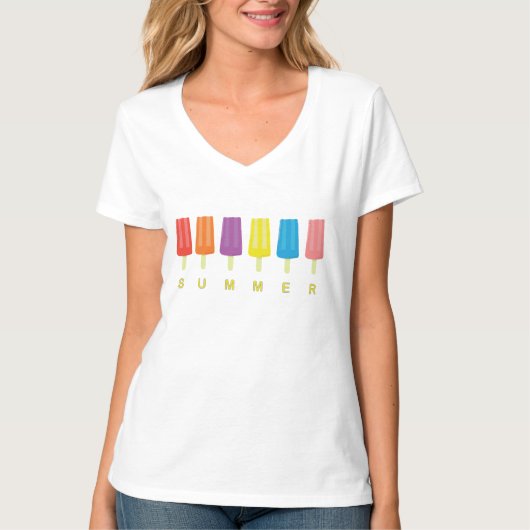 夏のTシャツのアイスキャンディー Tシャツ (正面)