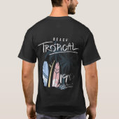 夏のTシャツ ビーチ 旅行 休暇 日差し Tシャツ (裏面)