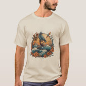 夏のtシャツ、鳥の海の自由tシャツ、クール物 tシャツ (正面)